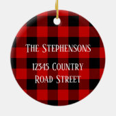 Eerste Kerstmis in onze New Home Red Truck Foto Keramisch Ornament (Achterkant)