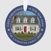 Eerste Kerstmis in onze nieuwe aangepaste foto van Ornament (voorkant)