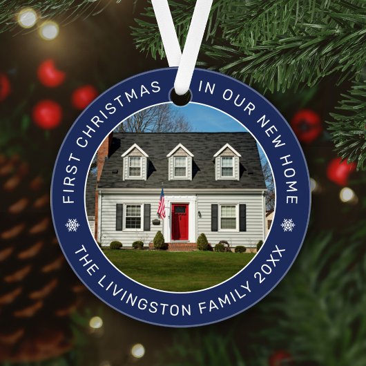 Eerste Kerstmis in onze nieuwe aangepaste foto van Ornament