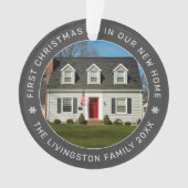 Eerste Kerstmis in onze nieuwe, aangepaste homefoo Ornament (voorkant)