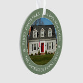 Eerste Kerstmis in onze nieuwe, aangepaste homepag Ornament (voorkant)