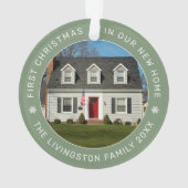 Eerste Kerstmis in onze nieuwe, aangepaste homepag Ornament (achterkant)