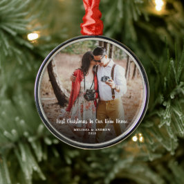 Eerste Kerstmis in onze nieuwe foto thuis Metalen Ornament