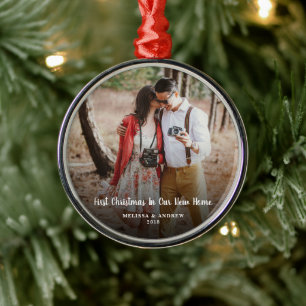 Eerste Kerstmis in onze nieuwe foto thuis Metalen Ornament