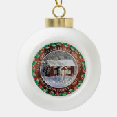 Eerste Kerstmis in onze nieuwe fotofamilie thuis Keramische Bal Ornament (Voorkant)