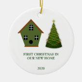 Eerste Kerstmis in onze nieuwe Home Christmas Keramisch Ornament (Voorkant)
