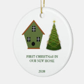 Eerste Kerstmis in onze nieuwe Home Christmas Keramisch Ornament (Links)