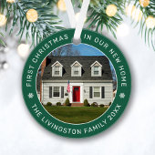 Eerste Kerstmis in onze nieuwe Home Green Custom F Ornament