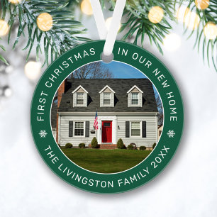 Eerste Kerstmis in onze nieuwe Home Green Custom F Ornament