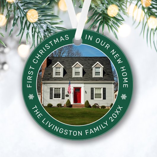 Eerste Kerstmis in onze nieuwe Home Green Custom F Ornament