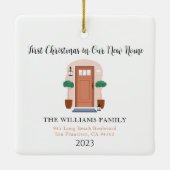 Eerste Kerstmis in onze nieuwe Home Pastel voordeu Keramisch Ornament (Achterkant)