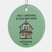 Eerste Kerstmis in onze nieuwe home real-state cli Keramisch Ornament (Links)