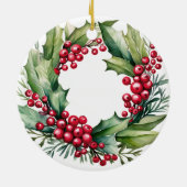 Eerste Kerstmis in onze Nieuwe Huis Waterverf Kran Keramisch Ornament (Achterkant)