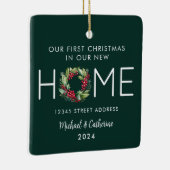 Eerste Kerstmis in onze Nieuwe Huis Waterverf Kran Keramisch Ornament (Rechts)