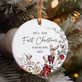 Eerste Kerstmis in onze nieuwe kerstversiering thu Keramisch Ornament