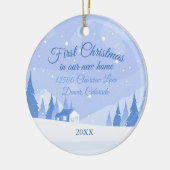 Eerste Kerstmis in onze nieuwe thuisbasis Keramisch Ornament (Links)