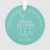Eerste Kerstmis in onze nieuwe thuisfeestdag Ornament (voorkant)
