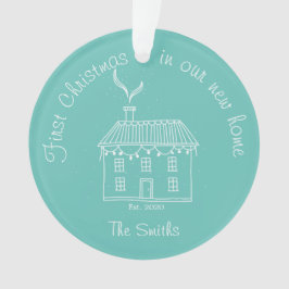 Eerste Kerstmis in onze nieuwe thuisfeestdag Ornament