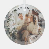 Eerste Kerstmis in onze nieuwe thuisfoto Glas Ornament (Voorkant)