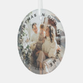 Eerste Kerstmis in onze nieuwe thuisfoto Glas Ornament (Voorkant links)