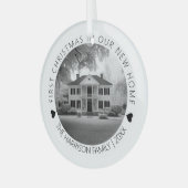 Eerste Kerstmis in onze nieuwe thuisfoto Glas Ornament (Voorkant links)