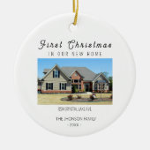 Eerste Kerstmis in onze nieuwe thuisfoto Keramisch Ornament (Voorkant)