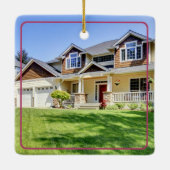 Eerste Kerstmis in onze nieuwe thuisfoto Keramisch Ornament (Achterkant)