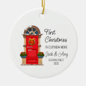 Eerste Kerstmis in onze nieuwe thuisversiering Keramisch Ornament (Voorkant)