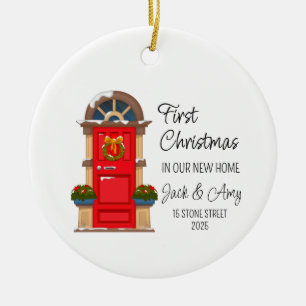 Eerste Kerstmis in onze nieuwe thuisversiering Keramisch Ornament