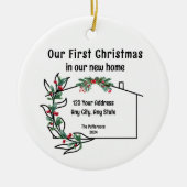 Eerste Kerstmis in onze nieuwe thuisversiering Keramisch Ornament (Voorkant)