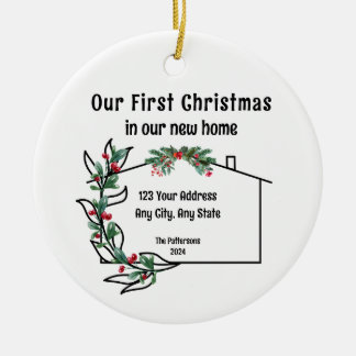 Eerste Kerstmis in onze nieuwe thuisversiering Keramisch Ornament