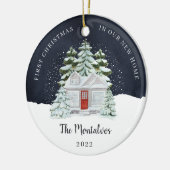 Eerste Kerstmis in onze nieuwe thuiszaal Keramisch Ornament (Links)