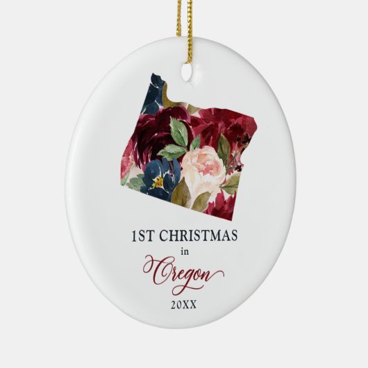Eerste Kerstmis in Oregon, speciaal bewegend cadea Keramisch Ornament (Rechts)