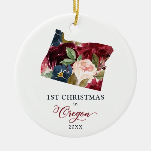 Eerste Kerstmis in Oregon, speciaal bewegend cadea Keramisch Ornament (Voorkant)