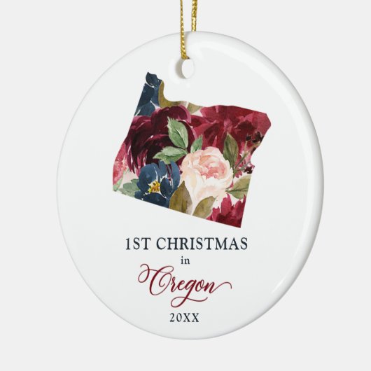 Eerste Kerstmis in Oregon, speciaal bewegend cadea Keramisch Ornament (Links)