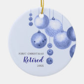 Eerste Kerstmis in ruste Aangepaste Kerstmis Baubl Keramisch Ornament (Voorkant)