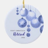 Eerste Kerstmis in ruste Aangepaste Kerstmis Baubl Keramisch Ornament (Achterkant)