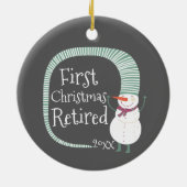 Eerste Kerstmis in ruste Persoonlijke Cute Snowman Keramisch Ornament (Achterkant)