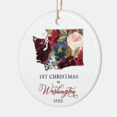 Eerste Kerstmis in Washington Gepersonaliseerde WA Keramisch Ornament (Links)