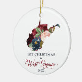 Eerste Kerstmis in West Virginia - Persoonlijke Fl Keramisch Ornament (Links)