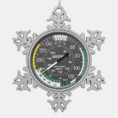 Eerste Kerstmis is een piloot Tin Sneeuwvlok Ornament (Voorkant)