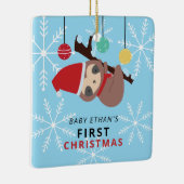 Eerste Kerstmis Kawaii-feestdag in de winter Keramisch Ornament (Rechts)