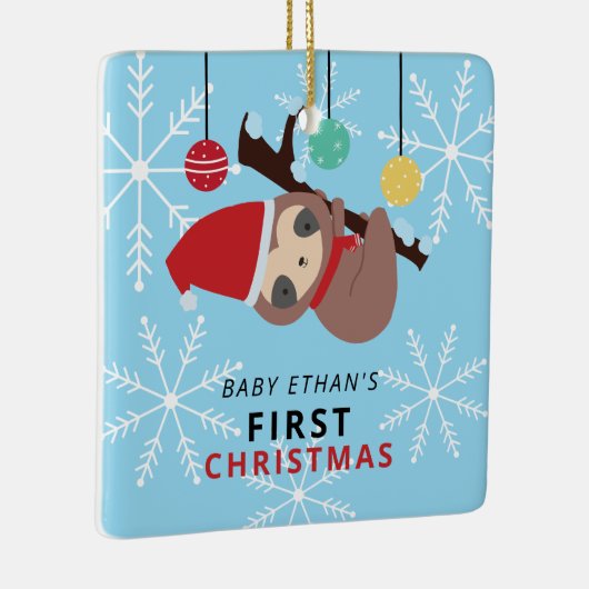 Eerste Kerstmis Kawaii-feestdag in de winter Keramisch Ornament (Rechts)