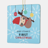 Eerste Kerstmis Kawaii-feestdag in de winter Keramisch Ornament (Links)