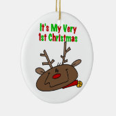 Eerste Kerstmis Keramisch Ornament (Rechts)