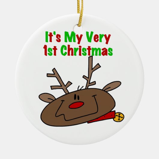 Eerste Kerstmis Keramisch Ornament (Voorkant)