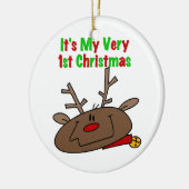 Eerste Kerstmis Keramisch Ornament (Links)