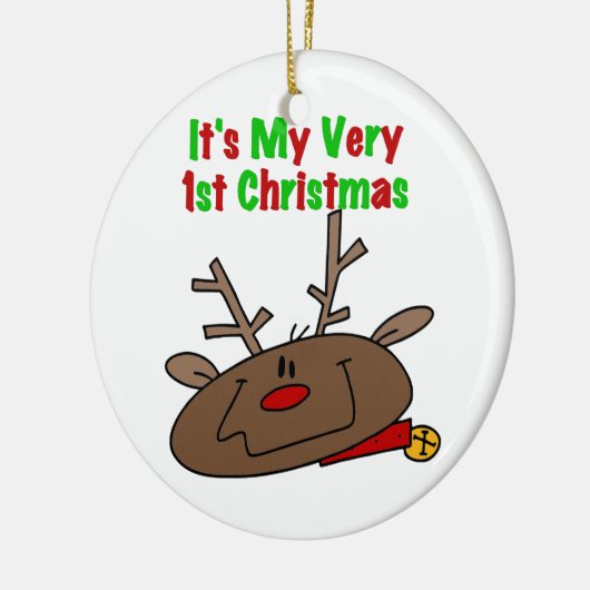 Eerste Kerstmis Keramisch Ornament (Links)