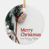 Eerste Kerstmis Keramisch Ornament (Voorkant)