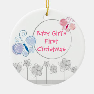 Eerste kerstmis keramisch ornament